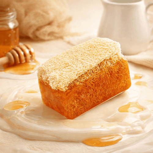 صابون گلیسیرینه شیر الاغ و عسل الیافدار؛ شوینده ملایم بدن